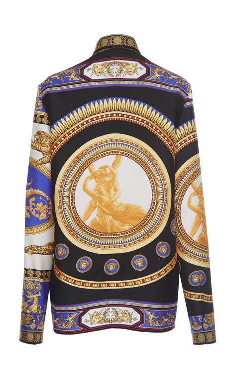 versace statue printed t shirt|Versace long sleeve t shirts.